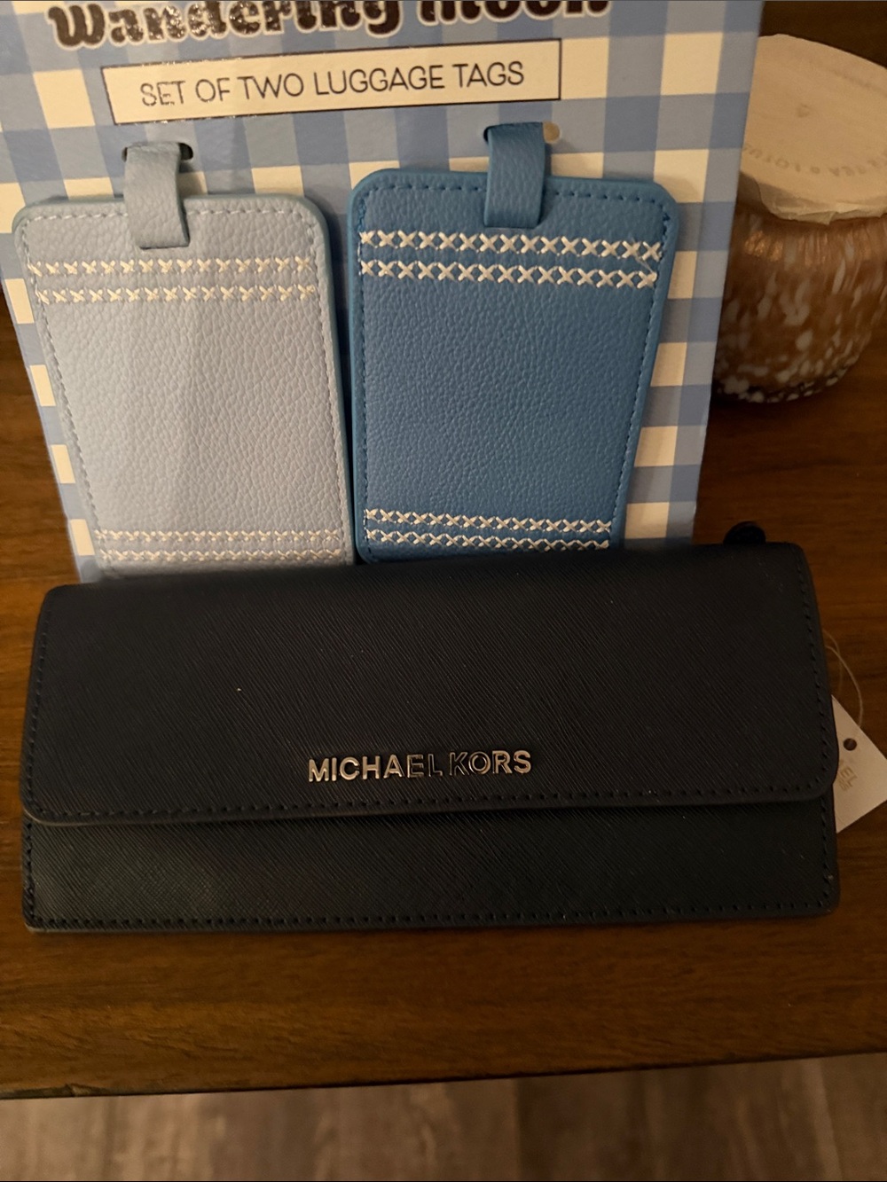 Michael kors navy nwt wallet and luggage tags  nwt